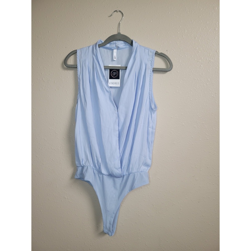 Glam Wrap Bodysuit Women's Sleeveless Drape City Chic Blouse‎ Sz L